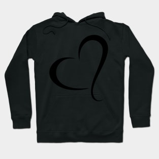 Black Open Love Hearts Hoodie